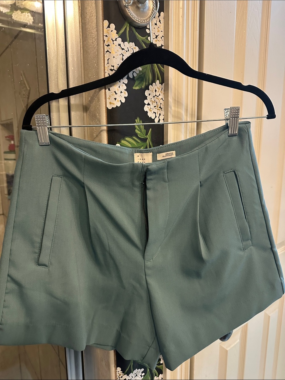 High-Rise Teal Women's Tailored Shorts